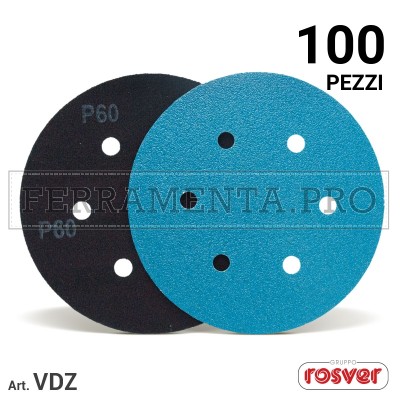 100 pezzi Disco Velcrato VDZ D.115 GR. Z80  Dischi a Strappo Allo Zirconio VDZ