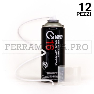 12 pezzi SPRAY IGIENIZZANTE CLIMATIZZATORI AUTO UFFICIO CASA 400ml VMD16