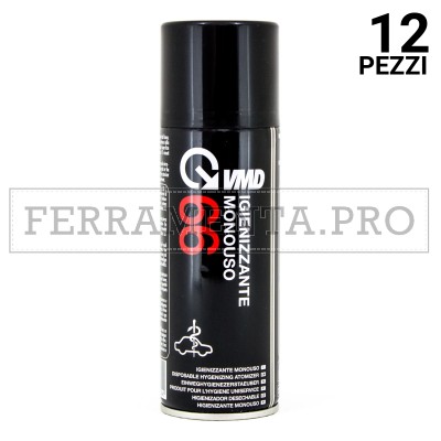 12 pezzi IGIENIZZANTE MONOUSO SPRAY VMD66 200ml per AUTO HOTEL CAMERE D'ALBERGO SALE RIUNIONI