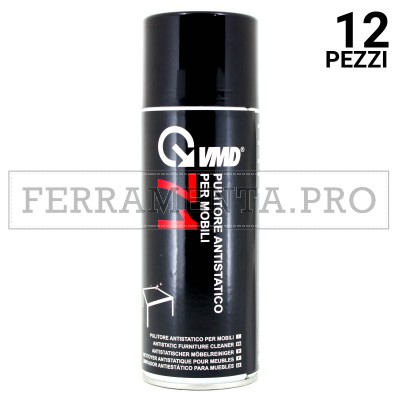 12 pezzi PULITORE ANTISTATICO per MOBILI SPRAY VMD71 400ml per PULIRE LEGNO LAMINATO LACCATO