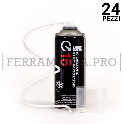 24 pezzi SPRAY IGIENIZZANTE CLIMATIZZATORI AUTO UFFICIO CASA 400ml VMD16