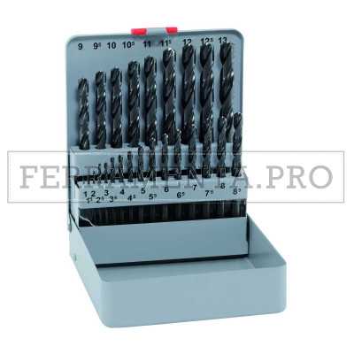 KIT SET SERIE 25 PUNTE 1-13mm ALPEN PROFESSIONALI per METALLI FERRO GHISA RAME