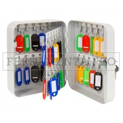 ARMADIETTO ARMADIO PORTACHIAVI GRIGIO in ACCIAIO per 40 CHIAVI con SERRATURA