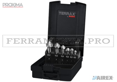 TERRAX by RUKO Assortimenti DIN 335 FORMA C 90° HSS Lucidi