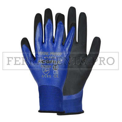 GUANTO da LAVORO COFRA G010 TOTAL PROOF IMPERMEABILE PROTEZIONE OLIO MECCANICA