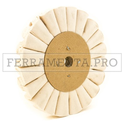 DISCO RUOTA in COTONE ONDULATO VENTILATO per LUCIDATURA ACCIAIO INOX METALLI OTTONE LUCIDATRICE