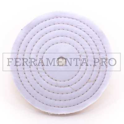 DISCO RUOTA in COTONE CUCITO TRAPUNTATO per LUCIDATURA di ACCIAIO INOX OTTONE