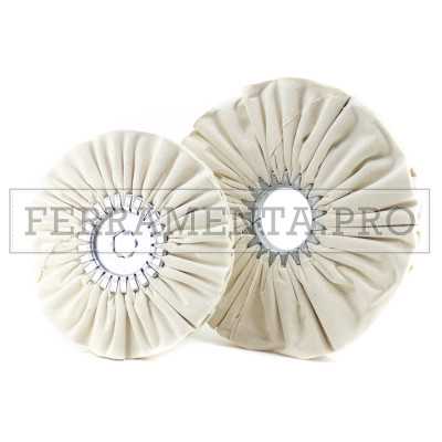 DISCO RUOTA in COTONE VENTILATO per LUCIDATURA ACCIAIO INOX METALLI OTTONE LUCIDATRICE