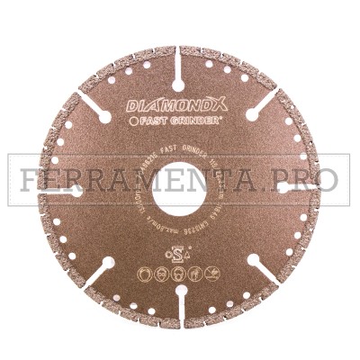 DISCO RUOTA da TAGLIO DIAMANTATO PROFESSIONALE per METALLI e MATERIALI EDILI