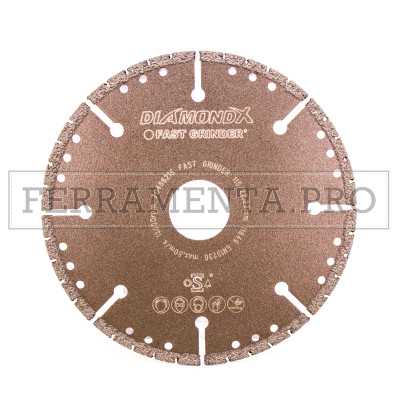 DISCO RUOTA da TAGLIO DIAMANTATO PROFESSIONALE per METALLI e MATERIALI EDILI