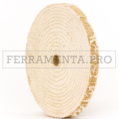 DISCO RUOTA SISAL MISTO COTONE per PRE LUCIDATURA INOX ACCIAIO METALLI