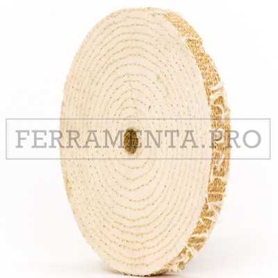 DISCO RUOTA SISAL MISTO COTONE per PRE LUCIDATURA INOX ACCIAIO METALLI