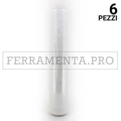 6 pezzi PELLICOLA FILM ESTENSIBILE TRASPARENTE DOMOPAK H 50cm STRETCH FILM