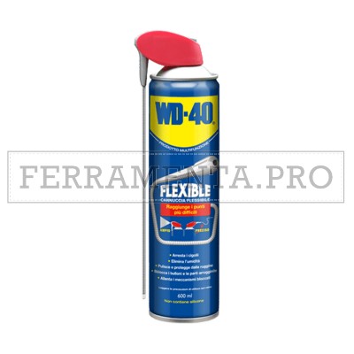 WD 40 FLEXIBLE da 600 ml con CANNUCCIA FLESSIBILE MULTIFUNZIONE SBLOCCANTE     