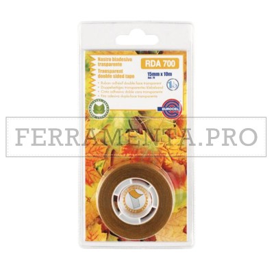 ROTOLO NASTRO BIADESIVO 15mm X 10m RDA 700 per FISSAGGIO INCOLLARE UFFICIO