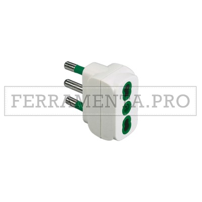 FANTON 82110 ADATTATORE SPINA ITALIANA 2P+T 16A PRESA BIPASSO ITALIANA 2P+T 16A