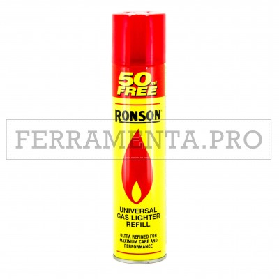GAS BUTANO RONSON per RICARICA ACCENDINI 300 ML UNIVERSALE