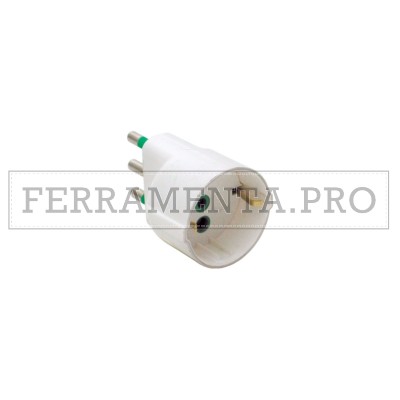 FANTON 82130 ADATTATORE TRIPLO SPINA ITALIANA 16A a PRESA SCHUKO 2P+T 16A
