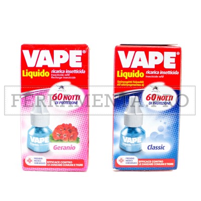 VAPE RICARICA LIQUIDO 60 NOTTI per INSETTICIDA ELETTRICO ELETTROEMANATORE