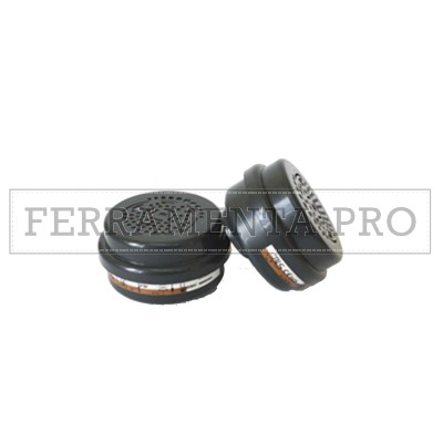 COPPIA FILTRI CARBONI ATTIVI PROTEZIONE A2 P3 R per MASCHERE BLS 4000 5600 5700