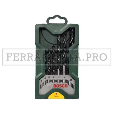 KIT SET 7 PUNTE ELICOIDALI per FORATURA LEGNO 3-4-5-6-7-8-10 mm BOSCH X-7 