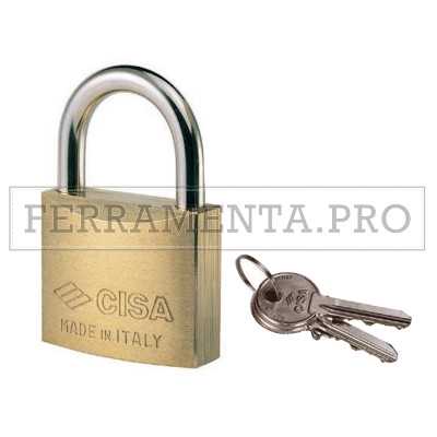 LUCCHETTO in OTTONE CISA con ARCO NORMALE ACCIAIO NICHELATO