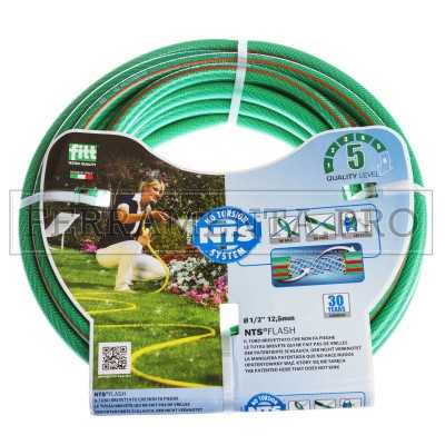 TUBO 25m MAGLIATO da GIARDINO per IRRIGAZIONE PRATO GIARDINAGGIO ANTI TORSIONE NTS FLASH SYSTEM 