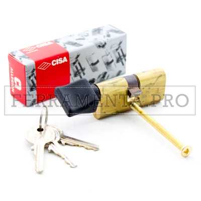 DOPPIO CILINDRO OVALE CISA 08230 CENTRATO 55,4 = 28 / 28 a INFILARE con POMOLO