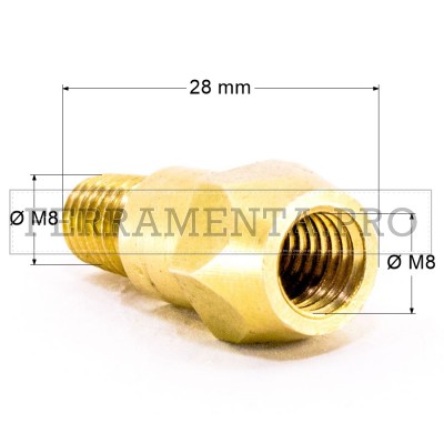 PORTA TUBETTO SUPPORTO M8 RICAMBIO per TORCIA SALDATURA MIG 26 e 36