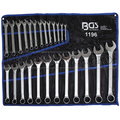 SET KIT SERIE 25 CHIAVI COMBINATE METRICHE CROMATE da 6 a 32mm con CUSTODIA