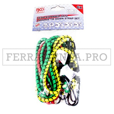 KIT 6 ELASTICI CORDA FUNE ELASTICIZZATA per AUTO BARCA PACCHI NAUTICA BAGAGLIAIO