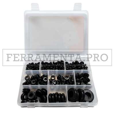SET 210 PZ GOMMINI ANELLI PASSACAVI in GOMMA per PASSAGGIO PROTEZIONE CAVO FILO