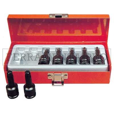 SET 7 CHIAVI BUSSOLA IMPATTO TORX MASCHIO ATTACCO 1/2 per AVVITATORE PNEUMATICO