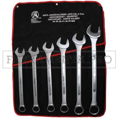 SET 6 CHIAVI COMBINATE EXTRA LUNGHE SERIE PESANTE 34-50 mm MECCANICO OFFICINA