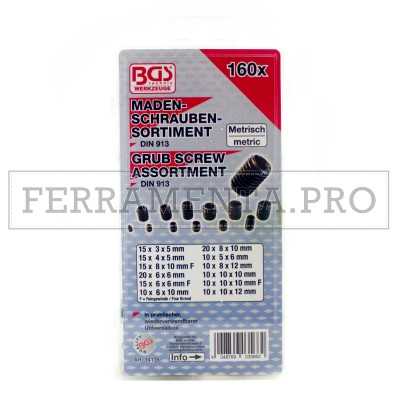 ASSORTIMENTO 160 VITI FISSAGGIO GRANO TESTA PIATTA M3 - M10 con CAVA ESAGONALE