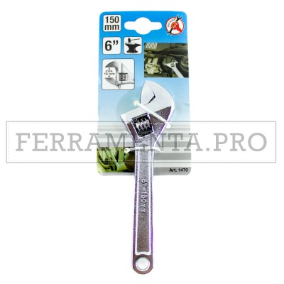 CHIAVE INGLESE A RULLINO REGOLABILE CROMATA in VARIE LUNGHEZZE 