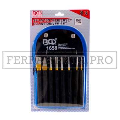 KIT CACCIASPINE DA 8 PEZZI CON SCALPELLO E PUNZONE per RIMOZIONE PERNI