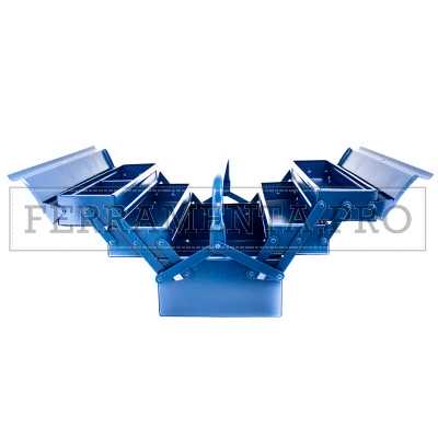 CASSETTA VALIGIA PORTA ATTREZZI PORTAUTENSILI 5 SCOMPARTI IN ACCIAIO PROFESSIONALE 530mm