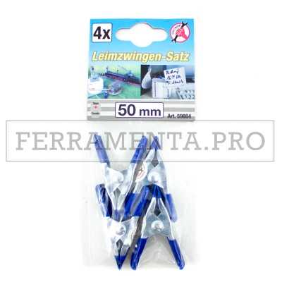 SET 4 PEZZI MORSETTI PINZE MOLLETTE 50 mm per FISSARE HOBBY GARAGE UFFICIO