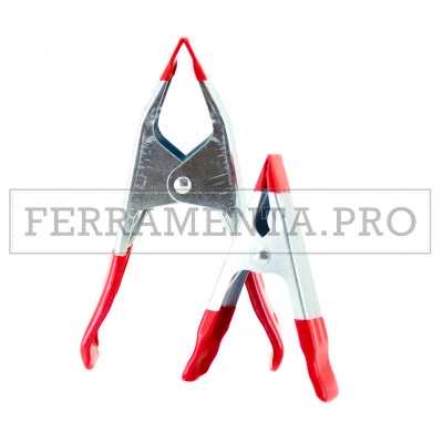 MORSETTO PINZA MOLLETTA in METALLO a COCCODRILLO TIPO LEGGERO con RIVESTIMENTI GOMMA per BLOCCARE