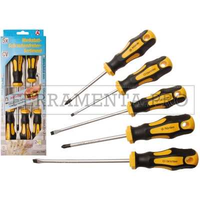 SET 5 CACCIAVITI GIRAVITI con IMPUGNATURA GOMMA ANTISCIVOLO TAGLIO e PHILLIPS®