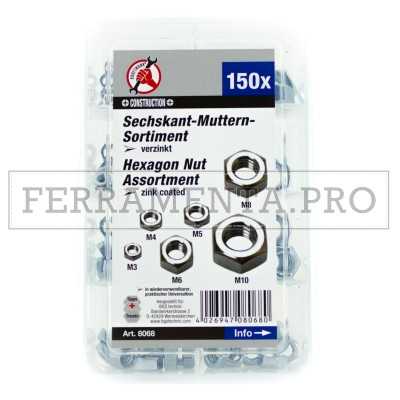 KIT ASSORTIMENTO 150 DADI ESAGONALI ZINCATI PROFESSIONALI