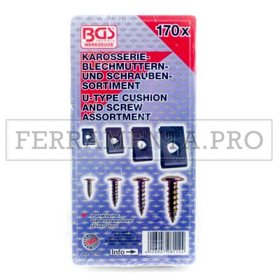 KIT ASSORTIMENTO VITI E PIASTRINE A U DA 170 PEZZI PROFESSIONALE