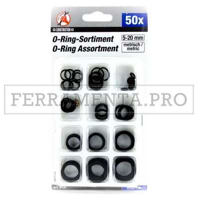 KIT ASSORTIMENTO O-RING GUARNIZIONI METRICI DA 50 PEZZI 5-20mm PROFESSIONALE