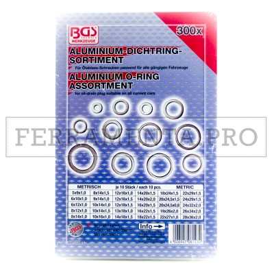 KIT ASSORTIMENTO O-RING GUARNIZIONI IN ALLUMINIO DA 300 PEZZI PROFESSIONALI SCARICO OLIO