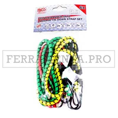 KIT 6 ELASTICI CORDA FUNE ELASTICIZZATA per AUTO BARCA PACCHI NAUTICA BAGAGLIAIO