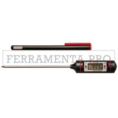 TERMOMETRO DIGITALE PENNA con SONDA ACCIAIO INOX per CUCINA AUTO CASA CLIMA