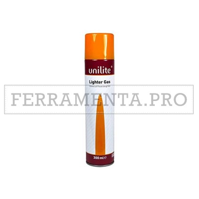 GAS BUTANO UNILITE per RICARICA ACCENDINI 300 ML UNIVERSALE
