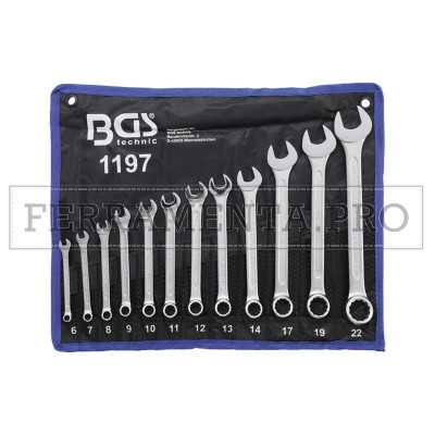 SERIE SET 12 CHIAVI COMBINATE ANELLO FORCHETTA da 6 a 22 mm PROFESSIONALI 