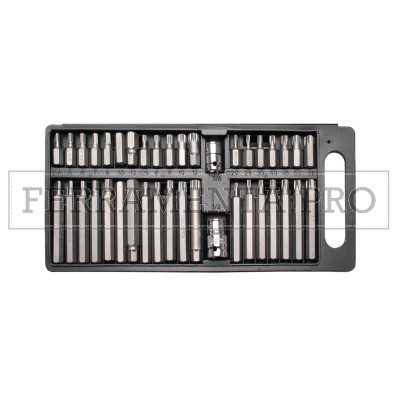 KIT SET 40 INSERTI ATTACCO 10mm LUNGHEZZA 30-75mm + ADATTATORE QUADRO 3/8 e 1/2